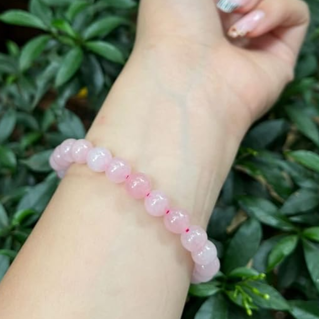 Rose Quartz Bracelet. for Women and Men Both. Size 8 MM - Trishakti ...