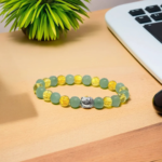 Citrine and Green Aventurine Buddha Face Bracelet